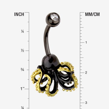 Detail View 1 of Blackline Kraken Sea Monster Belly Button Ring